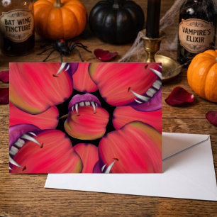 Halloween Vampir Königin Schnappt Nach Äpfeln Postkarte
