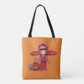 Halloween-Vampir mit Kitty Cat Tasche (Rückseite)