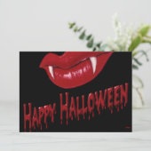 Halloween-Vampir-Zähne mit glücklichem Halloween Einladung (Stehend Vorderseite)
