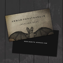 Halloween Vampire Bat Bronze Business Card Visitenkarte