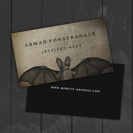 Halloween Vampire Bat Bronze Business Card Visitenkarte