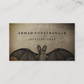 Halloween Vampire Bat Bronze Business Card Visitenkarte (Vorderseite)