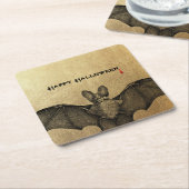 Halloween Vampire Bat Gold Rechteckiger Pappuntersetzer (angewinkelt)