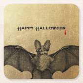 Halloween Vampire Bat Gold Rechteckiger Pappuntersetzer (Vorderseite)