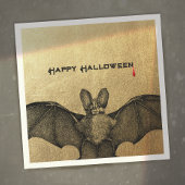 Halloween Vampire Bat Gold Serviette