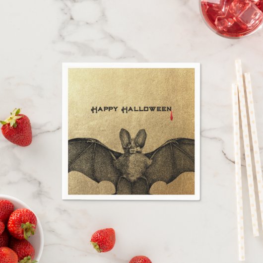 Halloween Vampire Bat Gold Serviette (Beispiel)