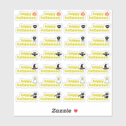 Halloween Vampire Bat Spider Web Skull Witzhut Aufkleber (Blatt)