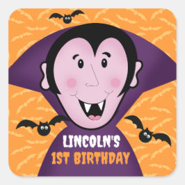 Halloween Vampire Bats 1. Geburtstag Niedlich Quadratischer Aufkleber