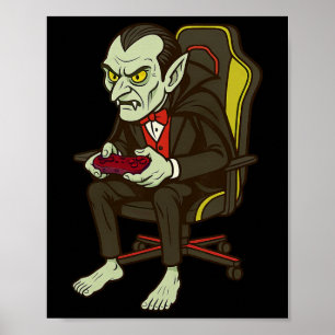 Halloween Vampire Beängstigend Gaming Video Game B Poster