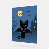 Halloween Vampire Black Cat mit Flügeln Acrylschild (Winkel)