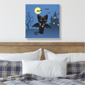Halloween Vampire Black Cat mit Flügeln Leinwanddruck (Insitu (Schlafzimmer))