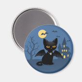 Halloween Vampire Black Cat mit Flügeln Magnet (Vorderseite/Rückseite)