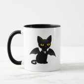 Halloween Vampire Black Cat mit Flügeln Tasse (Links)