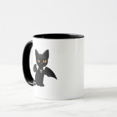 Halloween Vampire Black Cat mit Flügeln Tasse (Vorderseite Links)