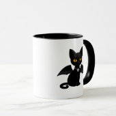 Halloween Vampire Black Cat mit Flügeln Tasse (VorderseiteRechts)