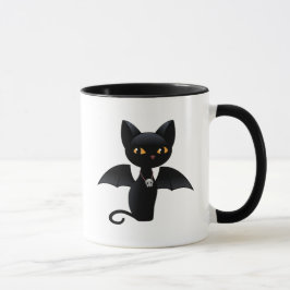 Halloween Vampire Black Cat mit Flügeln Tasse