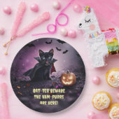 Halloween Vampire Black Kitten Cats Pappteller (Party)