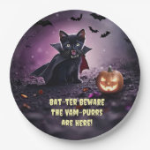 Halloween Vampire Black Kitten Cats Pappteller (Vorderseite)