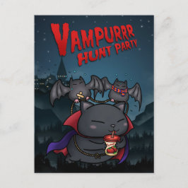 Halloween Vampire Cat Vampurr Feiertagspostkarte