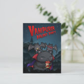Halloween Vampire Cat Vampurr Feiertagspostkarte (Stehend Vorderseite)