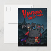 Halloween Vampire Cat Vampurr Feiertagspostkarte (Vorne/Hinten)