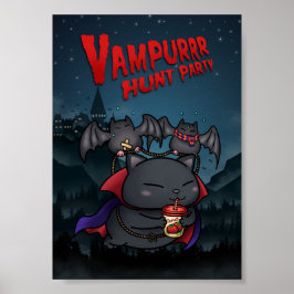 Halloween Vampire Cat Vampurr Poster