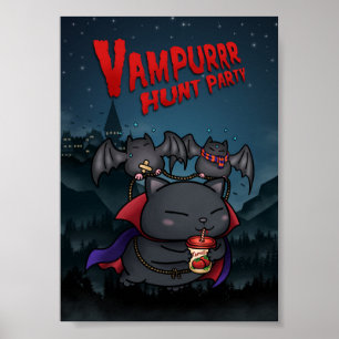 Halloween Vampire Cat Vampurr Poster