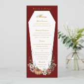Halloween Vampire Coffin Wedding Party Menu Menükarte (Stehend Vorderseite)