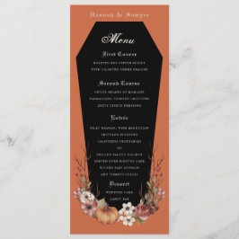 Halloween Vampire Coffin Wedding Party Terracotta Menükarte