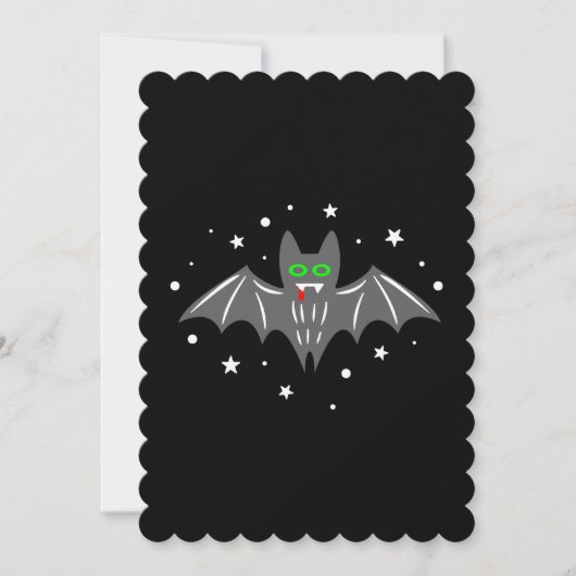 Halloween Vampire Fledermaus knusprige Sterne Einladung (Vorderseite)