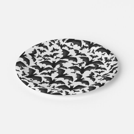 Halloween Vampire Fledermäuse Papier Teller (Schrägansicht)