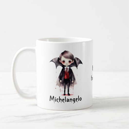 Halloween Vampire Kid Personalize Kaffeetasse (Links)