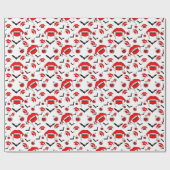 Halloween Vampire Lips Wrapping Paper Geschenkpapier (Flach)