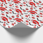 Halloween Vampire Lips Wrapping Paper Geschenkpapier (Ecke)