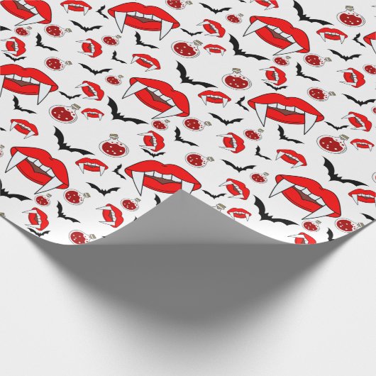 Halloween Vampire Lips Wrapping Paper Geschenkpapier (Ecke)