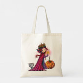 Halloween Vampire mit Cat und Pumpkin Tragetasche (Rückseite)