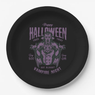Halloween "Vampire Night" Party Paper Plate Pappteller