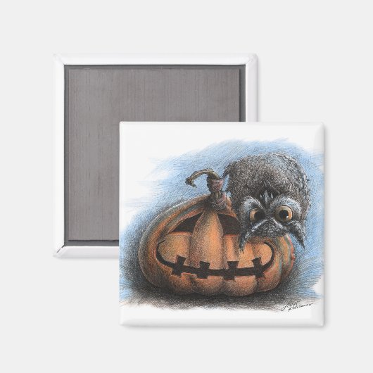 Halloween Vampire Owl Magnet (Vorderseite/Rückseite)