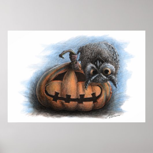 Halloween Vampire Owl "Trick or Treat" Poster (Vorne)
