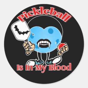 Halloween Vampire - Pickleball ist in meinem Blut Runder Aufkleber