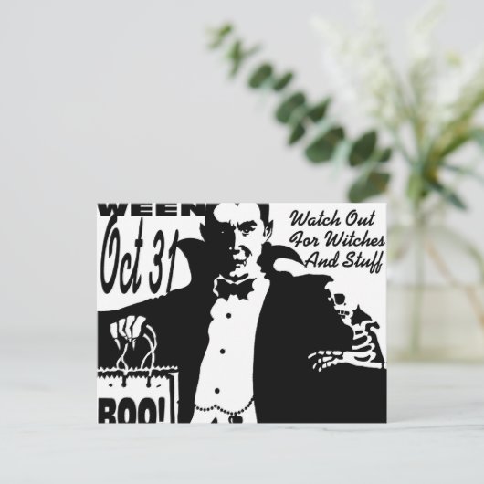 Halloween Vampire Postkarte (Stehend Vorderseite)