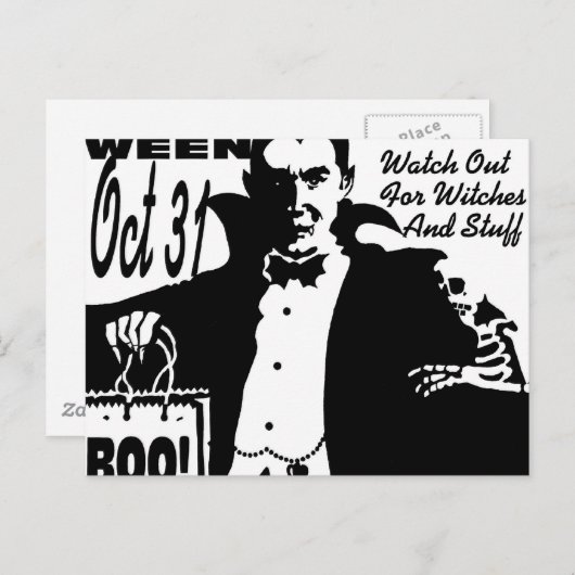 Halloween Vampire Postkarte (Vorne/Hinten)