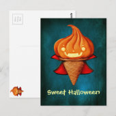 Halloween Vampire Pumpkin Ice Cream Postkarte (Vorne/Hinten)