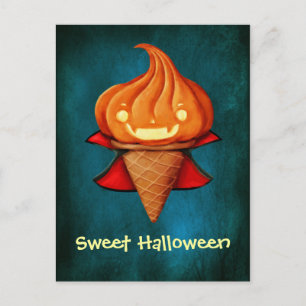 Halloween Vampire Pumpkin Ice Cream Postkarte