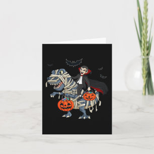 Halloween Vampire Riding T Rex Boys Girls Kinder Karte