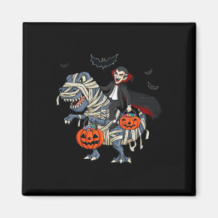 Halloween Vampire Riding T Rex Boys Girls Kinder Magnet