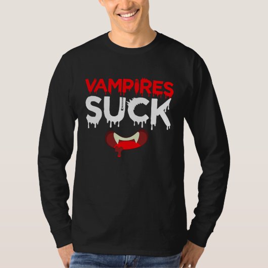 Halloween Vampire Sayings Creepy Werewolf Bloodsu T-Shirt (Vorderseite)