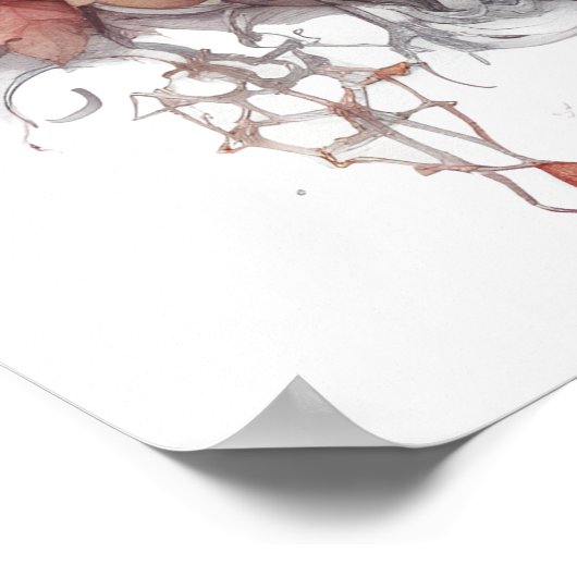 Halloween Vampire Skull Art Poster (Ecke)