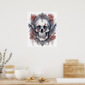 Halloween Vampire Skull Art Poster (Küche)