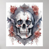 Halloween Vampire Skull Art Poster (Vorne)
